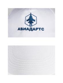 Бейсболка с вышивкой АВИАДАРТС х/б белый