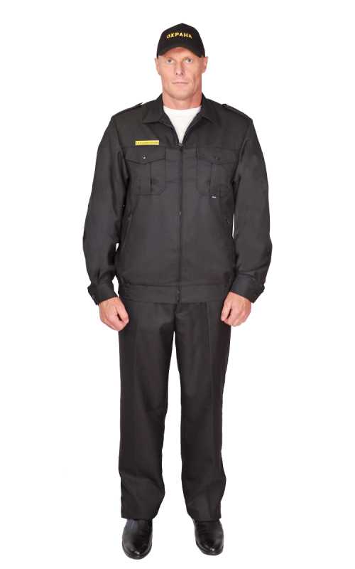 Костюм для охраны смесовая черный глянцевый