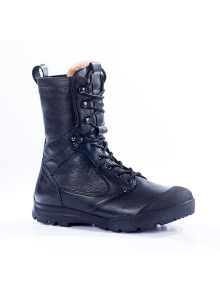 Ботинки с высокими берцами зимние нат.кожа черные