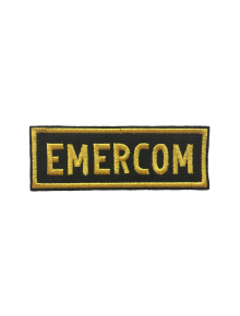 Шеврон нагрудный EMERCOM 9,3х3,1 см черный желтые буквы
