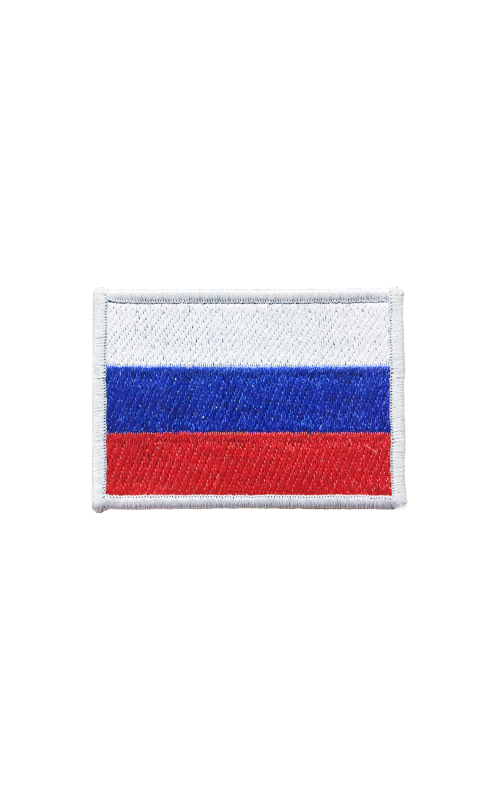Шеврон ФЛАГ РФ 7х5 серебристый на контактной ленте