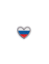Шеврон СЕРДЦЕ ТРИКОЛОР 3,8 см фильц белый