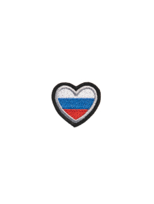 Шеврон СЕРДЦЕ ТРИКОЛОР 3,8 см фильц черный конт.лента