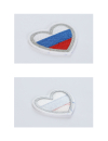 Шеврон СЕРДЦЕ ТРИКОЛОР 5,5 см СВЭ фильц белый
