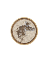 Шеврон ЛОШАДЬ круглый 9,5 см бежевый на термопленке