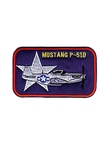 Шеврон МУСТАНГ-P51D прямоугольный 11.5х6 см синий