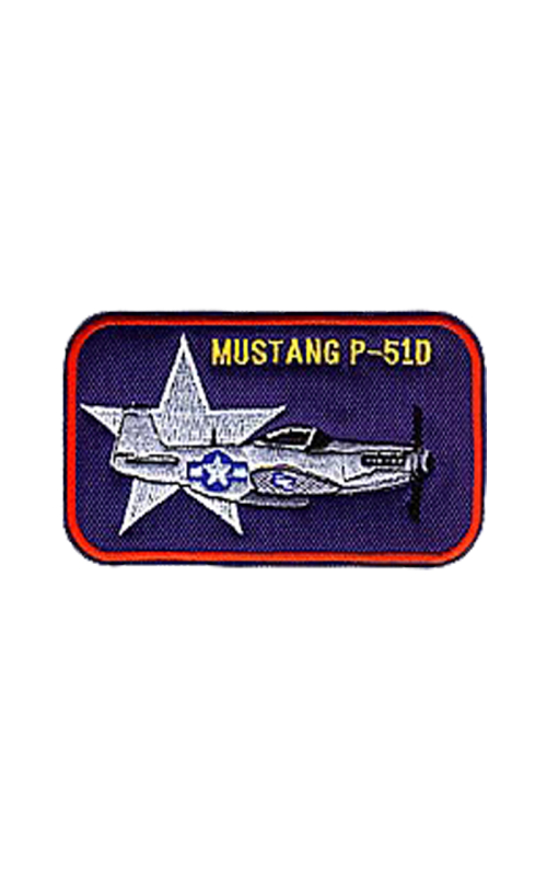 Шеврон МУСТАНГ-P51D прямоугольный 11.5х6 см синий