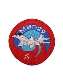 Шеврон МИГ-29 круглый 10 см кордура красный