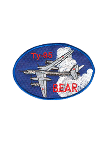 Шеврон ТУ-95 овал 10х7 см синий
