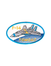 Шеврон F-14 TOMCAT овал 10х5,5 см белый