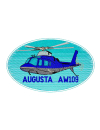 Шеврон AGUSTA AW109 овал 12,5х7 см голубой