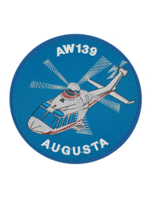 Шеврон AGUSTA AW139 круглый 10 см голубой