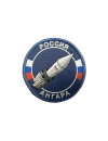 Шеврон РАКЕТА АНГАРА круглый 8 см на контактной ленте темно-синий